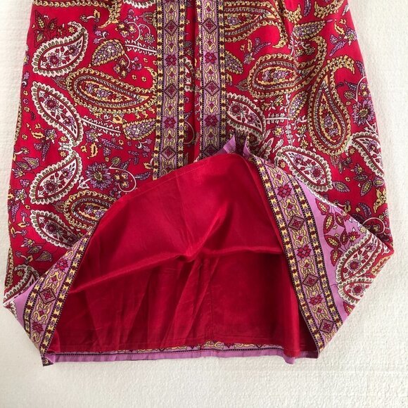 Beth Bowley Sundress Size 2 Red Paisley Cotton/Silk - Picture 5 of 5